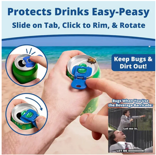 Can Tab Opener & Cover Set - Shields Can Drinks From Bugs & Dust